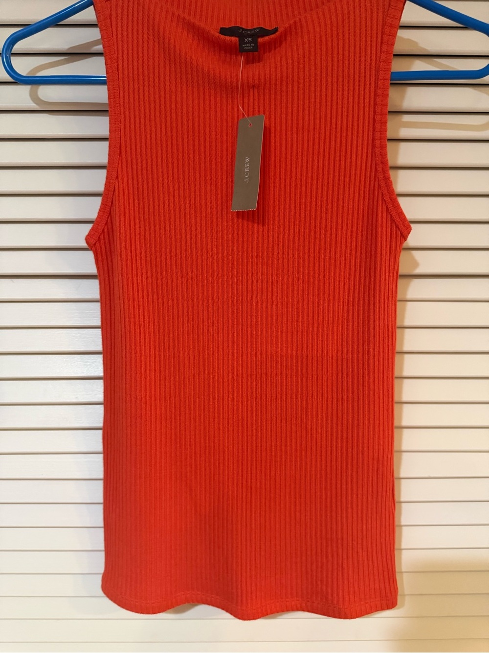J. Crew Ribbed Sleeveless Tank Top - Orange-Red